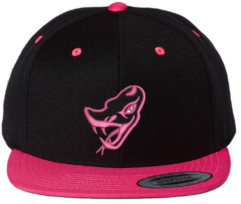 FLAT BILL SNAPBACK HAT in HOT PINK