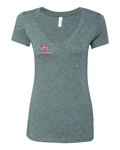 DEEP V NECK LADIES T- SHIRT - Grey