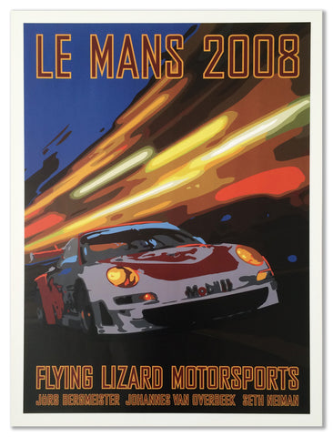 2008 Le Mans Art Print - Porsche GT #80