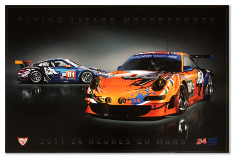 2011 Le Mans Art Print - Porsche GT #80 & #81